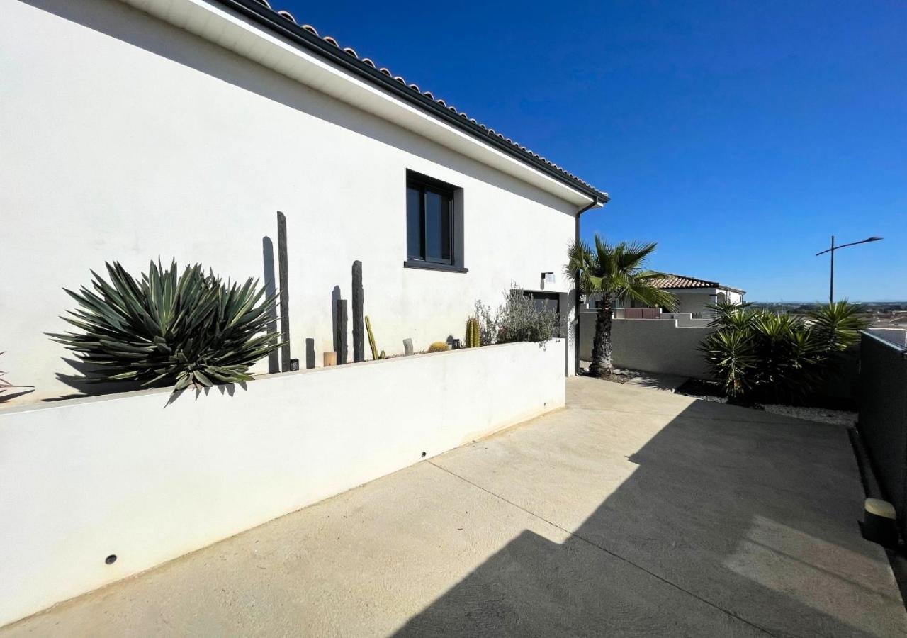 Villa Contemporaine Avec Piscine Chauffee Proche Des Plages Sauvian Buitenkant foto
