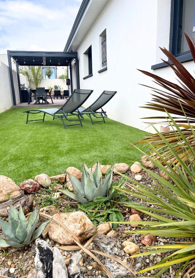 Villa Contemporaine Avec Piscine Chauffee Proche Des Plages Sauvian Buitenkant foto